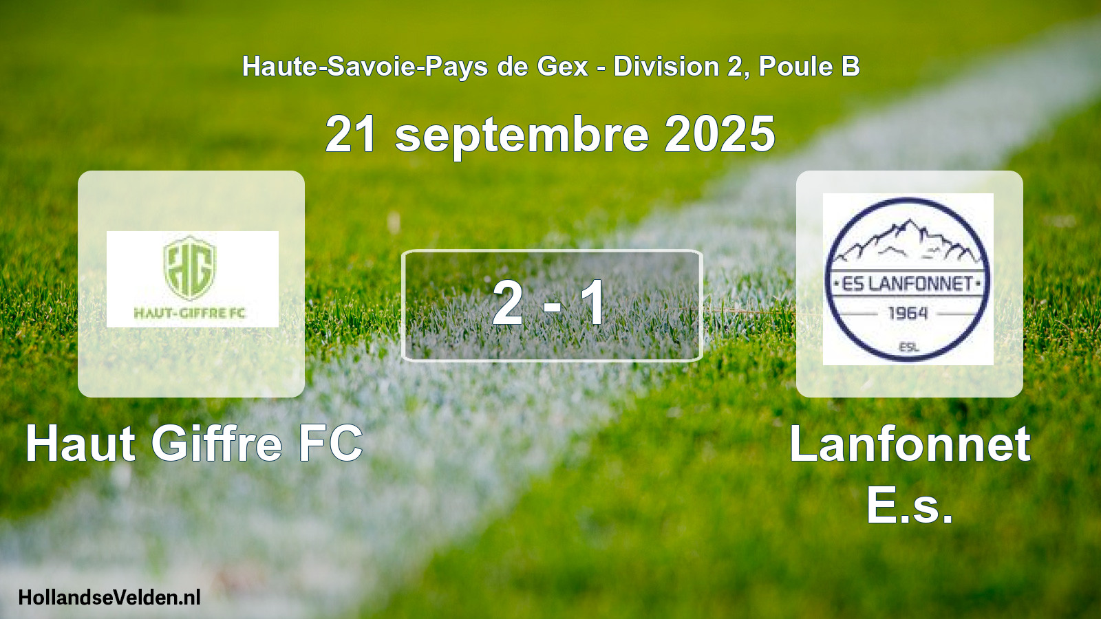 Gespeelde wedstrijd: Haut Giffre FC - Lanfonnet E.s. 2 - 1 (21 september 2025)