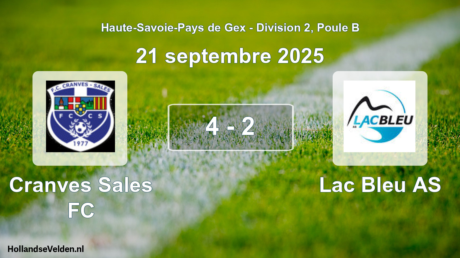 Match joué: Cranves Sales FC - Lac Bleu AS 4 - 2 (21 septembre 2025)
