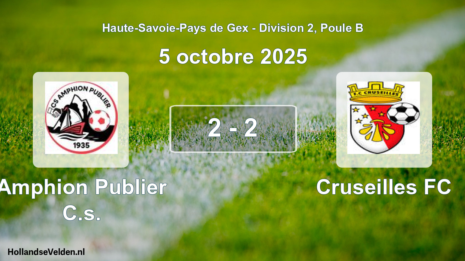 Match joué: Amphion Publier C.s. - Cruseilles FC 2 - 2 (5 octobre 2025)