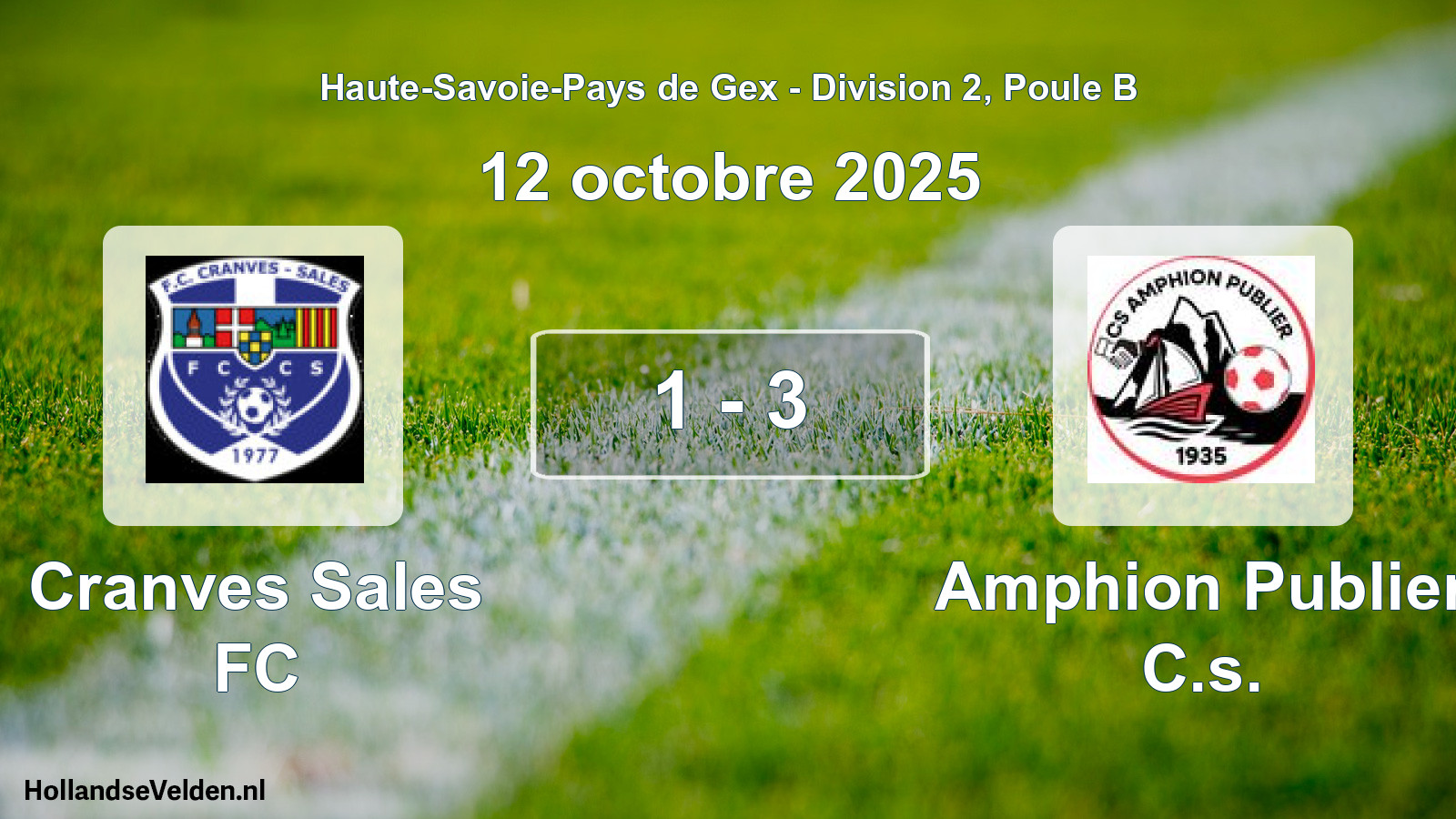 Match joué: Cranves Sales FC - Amphion Publier C.s. 1 - 3 (12 octobre 2025)