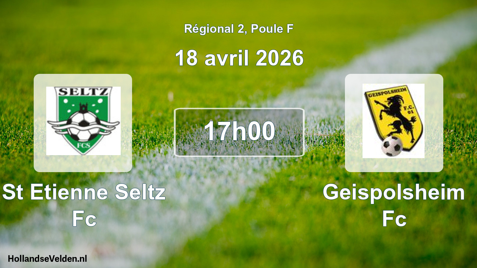 Geplande wedstrijd: St Etienne Seltz Fc - Geispolsheim Fc (18 avril 2026)