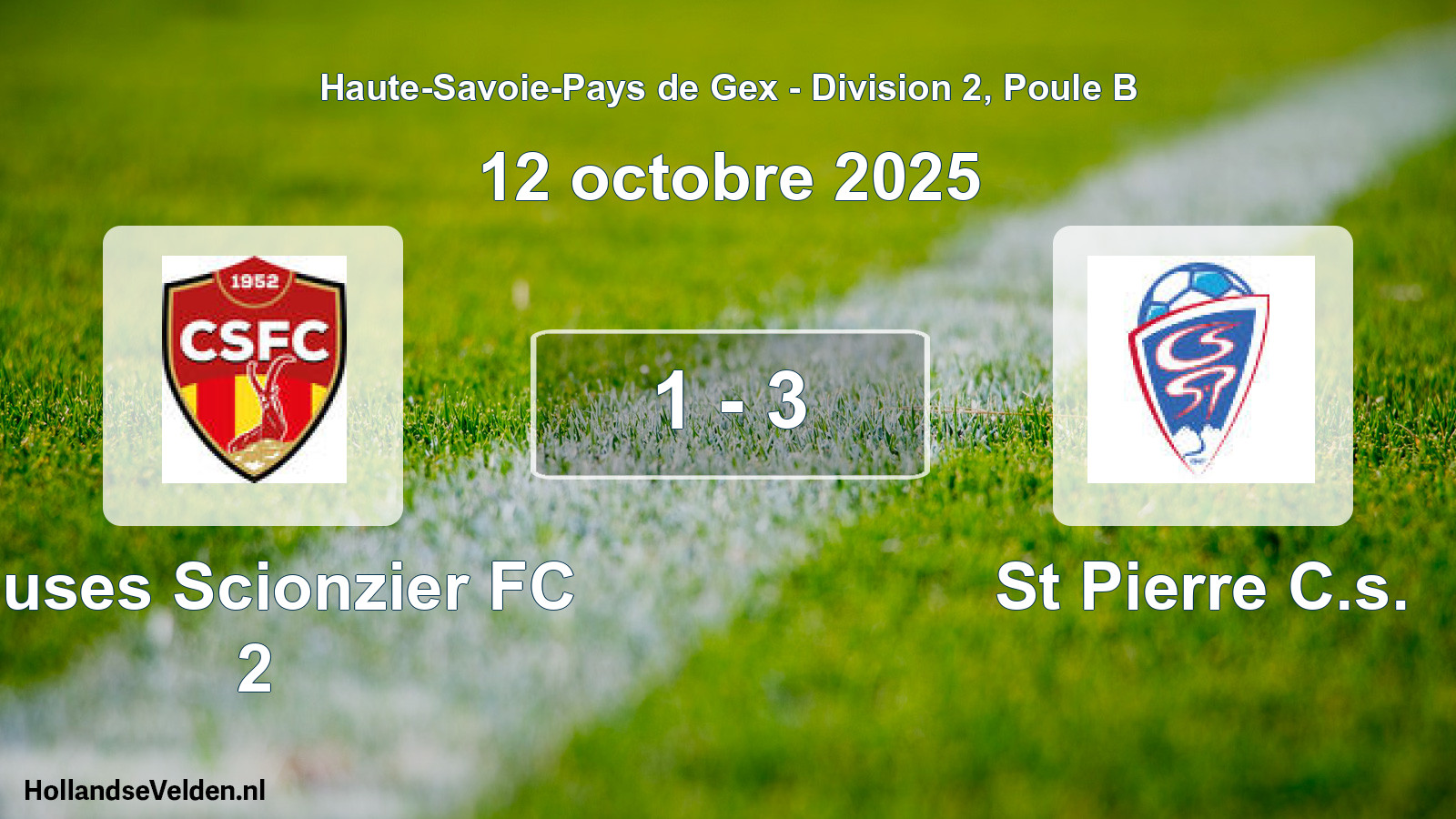Gespeelde wedstrijd: Cluses Scionzier FC 2 - St Pierre C.s. 1 - 3 (12 oktober 2025)