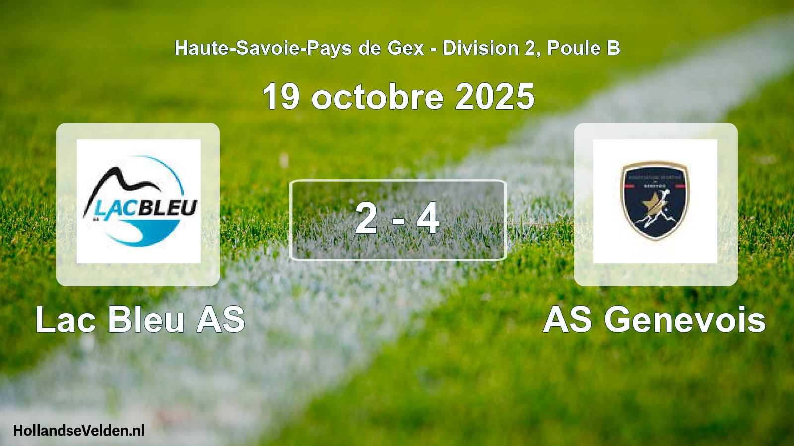 Match joué: Lac Bleu AS - AS Genevois 2 - 4 (19 octobre 2025)
