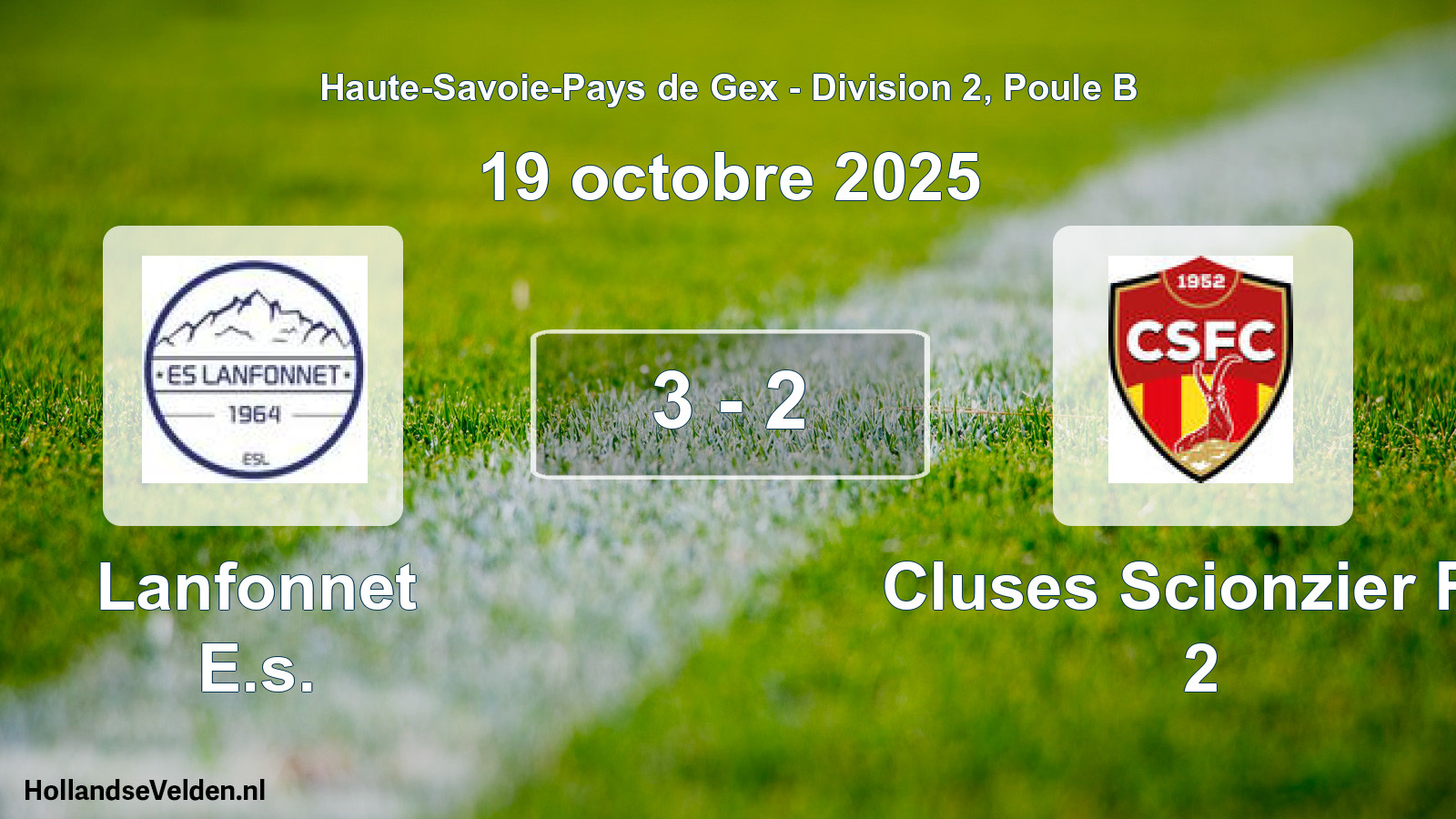 Gespeelde wedstrijd: Lanfonnet E.s. - Cluses Scionzier FC 2 3 - 2 (19 oktober 2025)