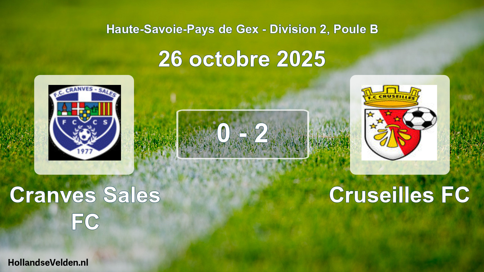 Gespeelde wedstrijd: Cranves Sales FC - Cruseilles FC 0 - 2 (26 oktober 2025)