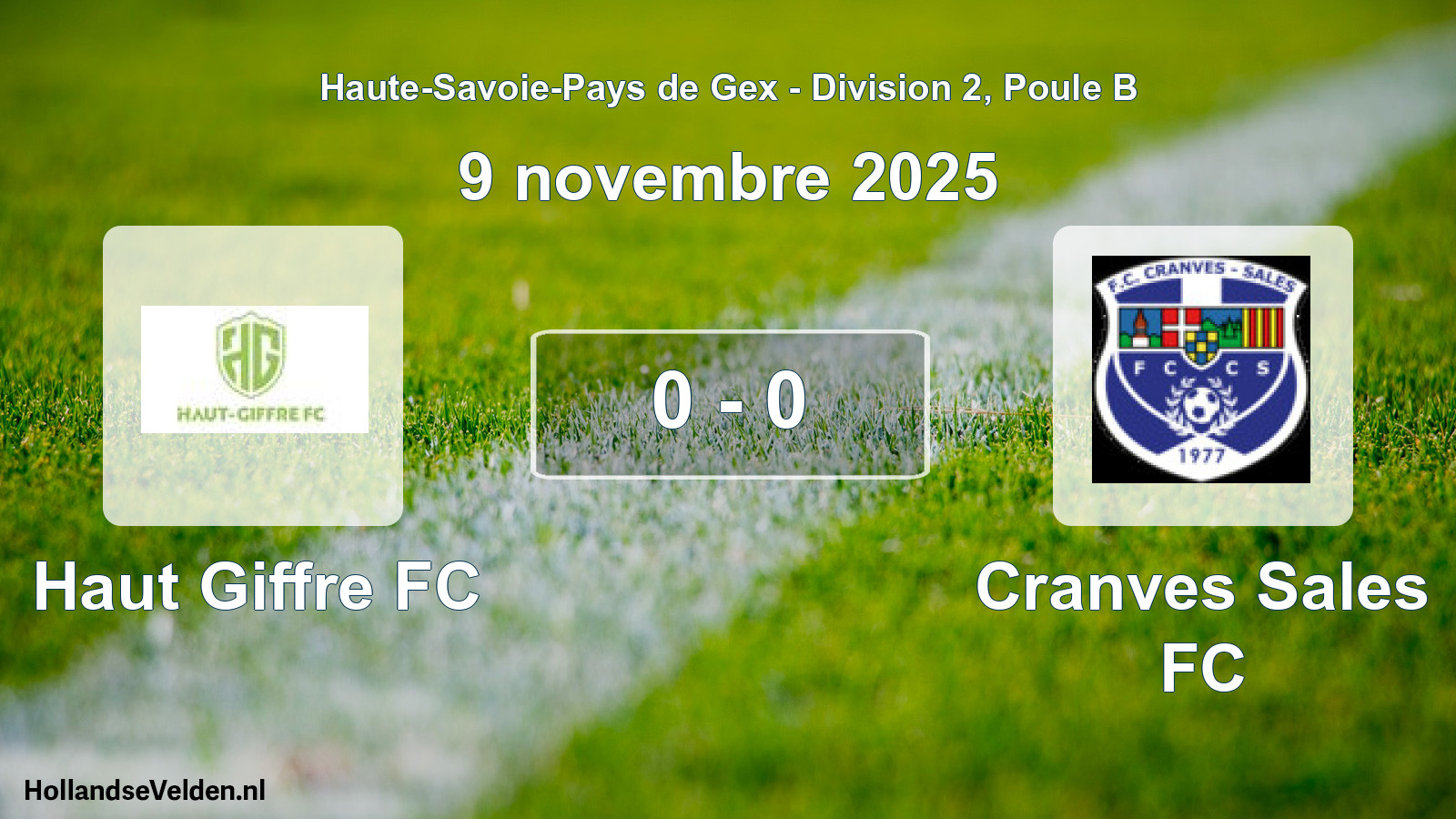 Match joué: Haut Giffre FC - Cranves Sales FC 0 - 0 (9 novembre 2025)