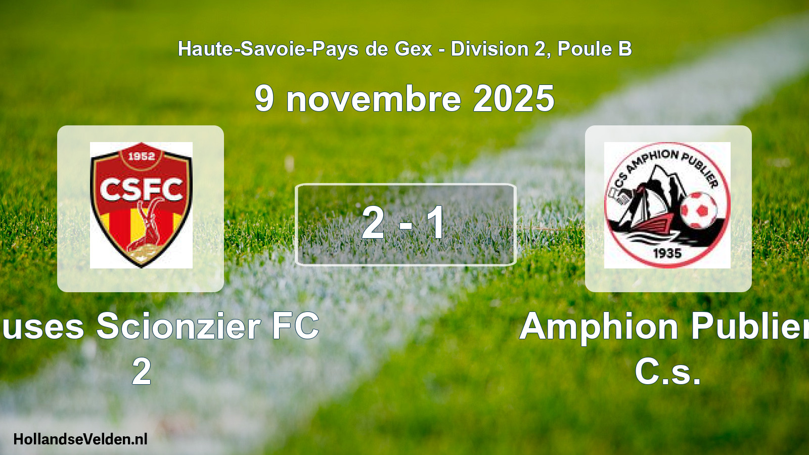 Gespeelde wedstrijd: Cluses Scionzier FC 2 - Amphion Publier C.s. 2 - 1 (9 november 2025)