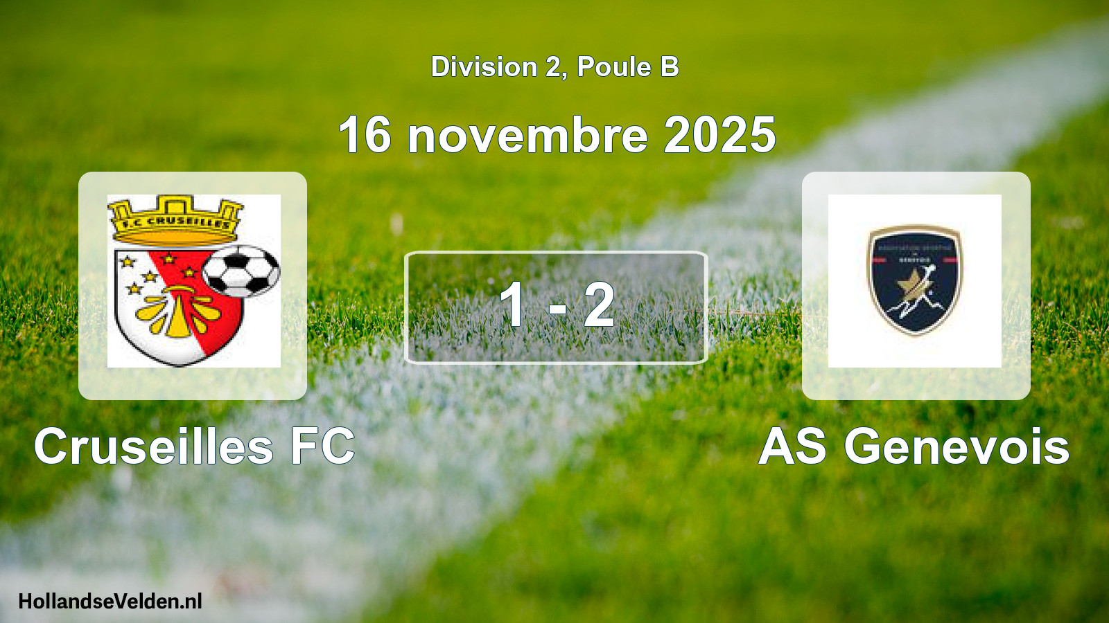Total number of matches played: Cruseilles FC - AS Genevois 1 - 2 (16 November 2025)