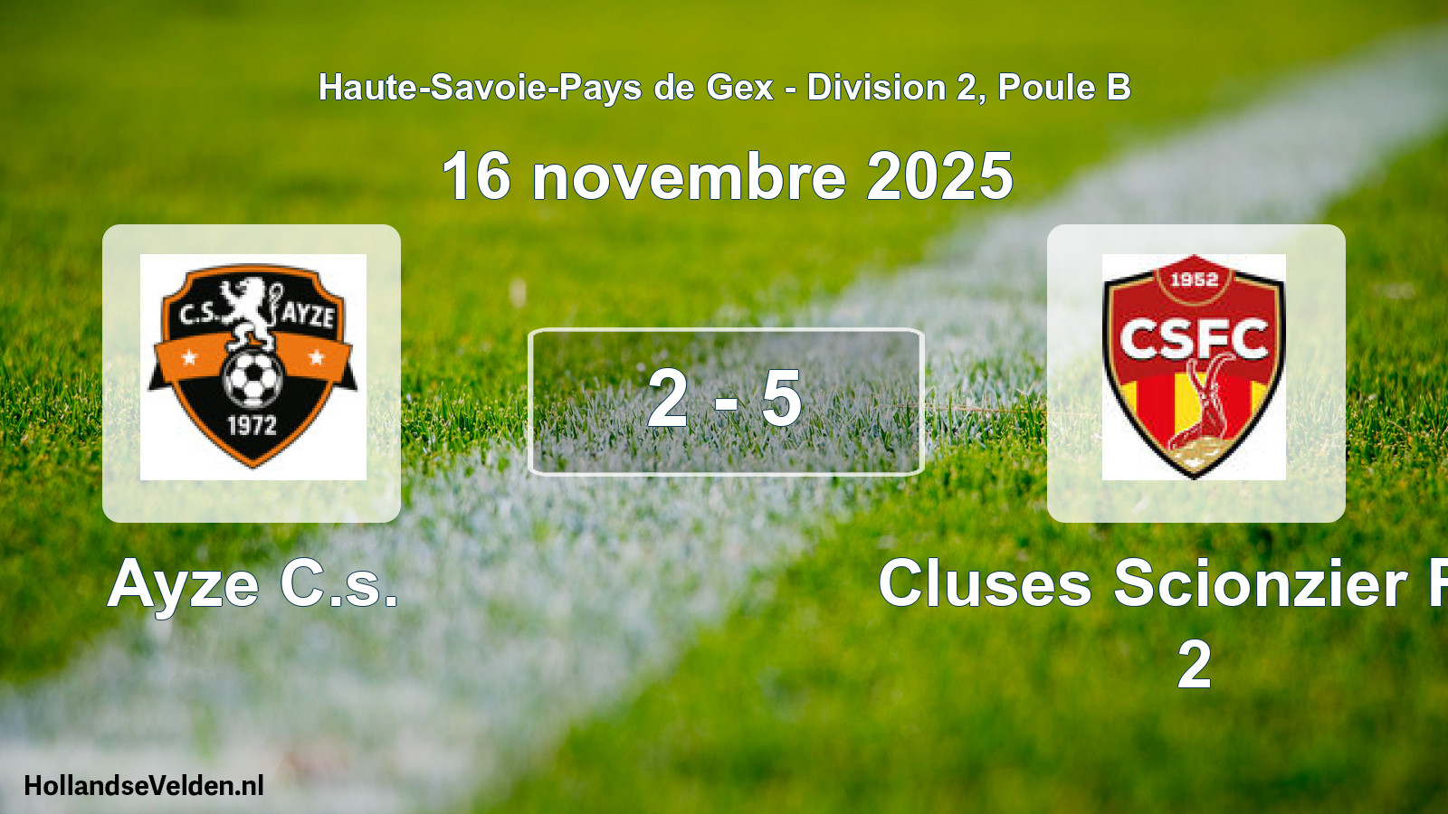 Gespeelde wedstrijd: Ayze C.s. - Cluses Scionzier FC 2 2 - 5 (16 november 2025)
