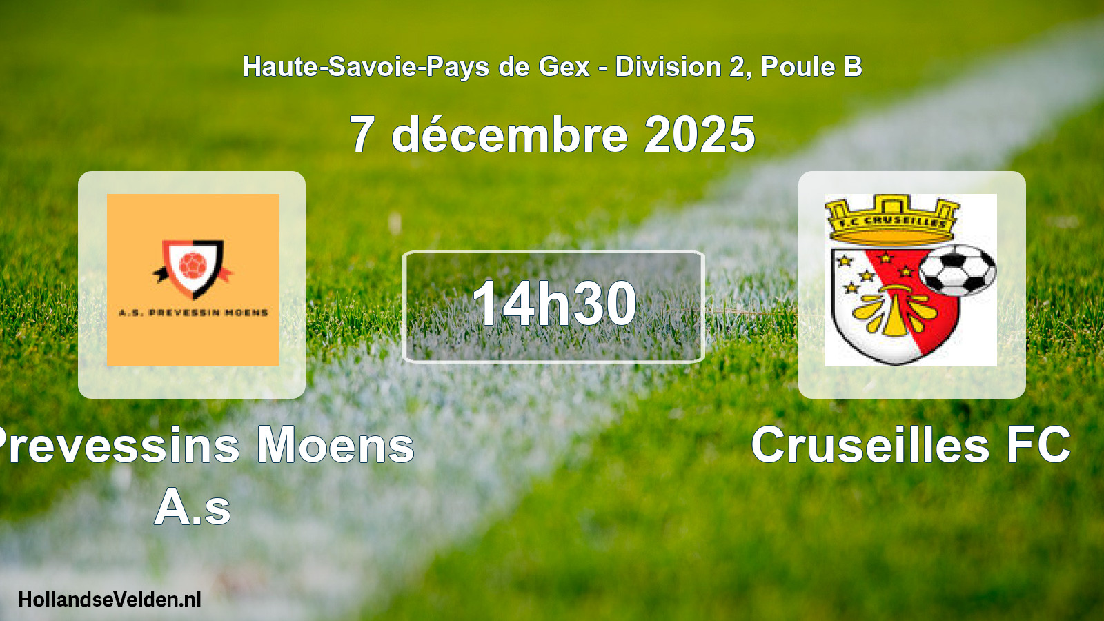 Geplande wedstrijd: Prevessins Moens A.s - Cruseilles FC (7 december 2025)
