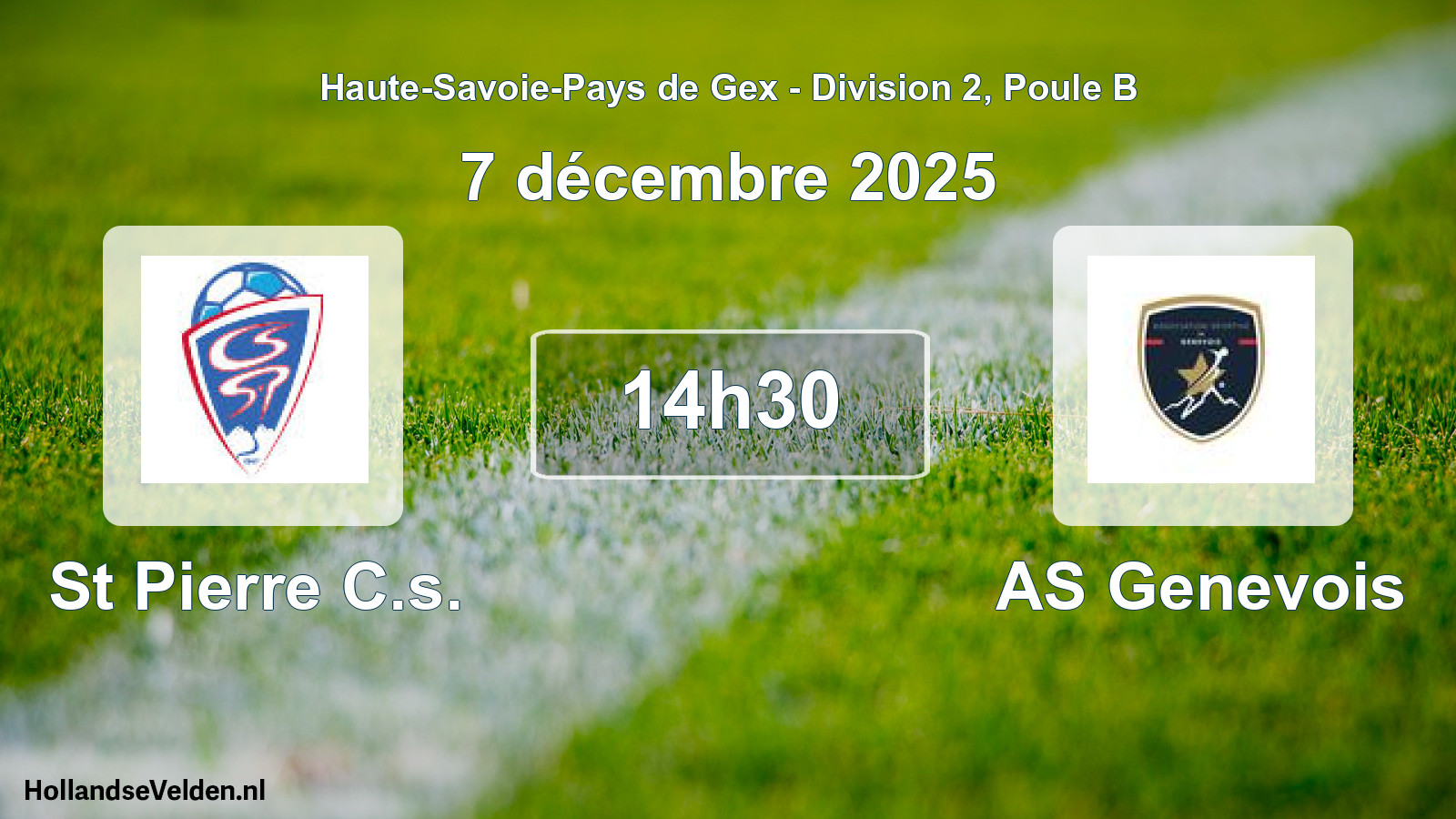 Match programmé: St Pierre C.s. - AS Genevois (7 décembre 2025)