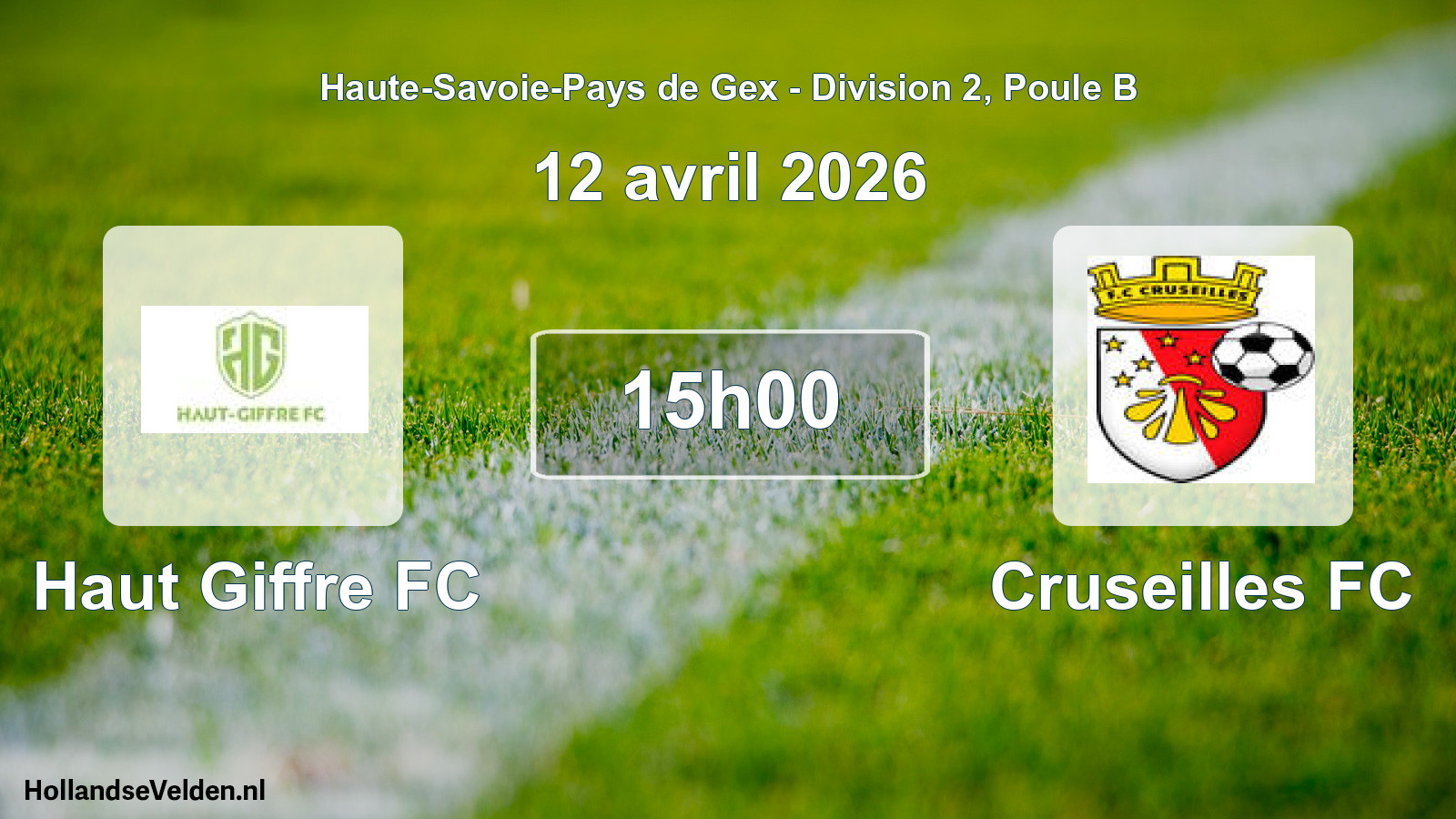 Geplande wedstrijd: Haut Giffre FC - Cruseilles FC (12 april 2026)