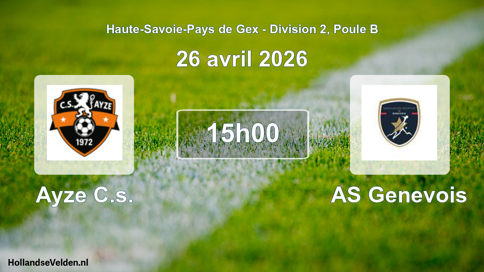 Scheduled Match: Ayze C.s. - AS Genevois (26 April 2026)