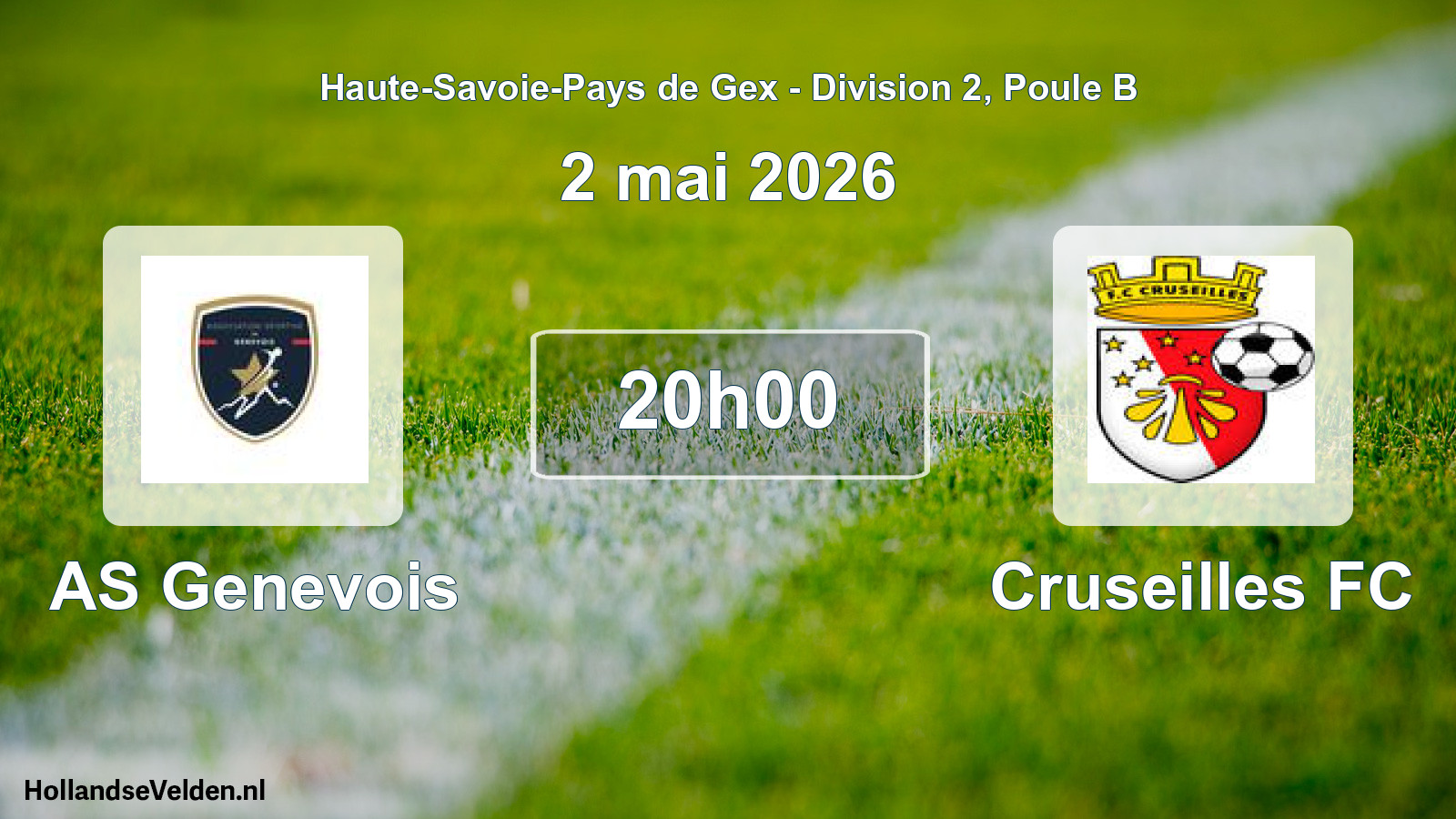 Match programmé: AS Genevois - Cruseilles FC (2 mai 2026)