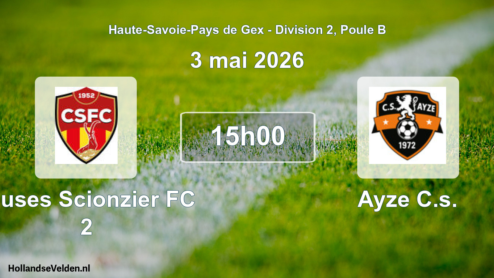 Geplande wedstrijd: Cluses Scionzier FC 2 - Ayze C.s. (3 mei 2026)