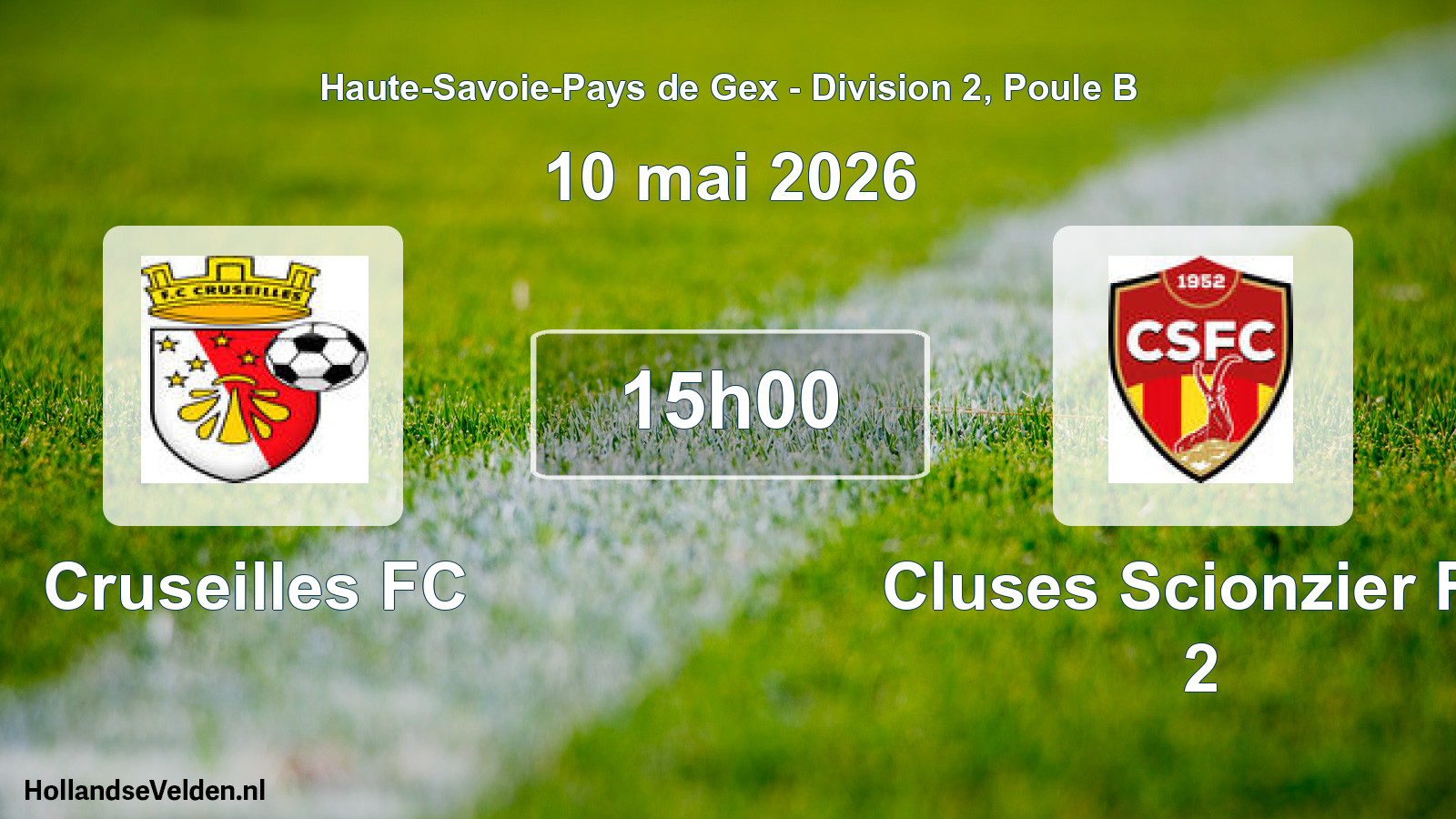 Geplande wedstrijd: Cruseilles FC - Cluses Scionzier FC 2 (10 mei 2026)