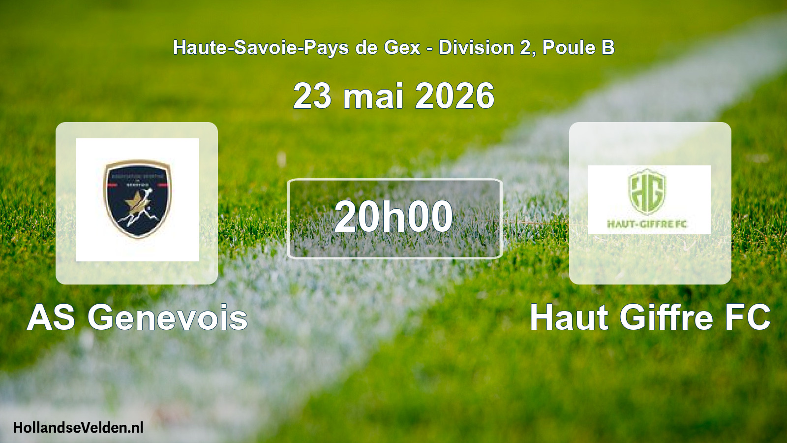 Match programmé: AS Genevois - Haut Giffre FC (23 mai 2026)