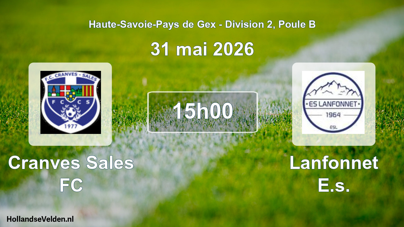Match programmé: Cranves Sales FC - Lanfonnet E.s. (31 mai 2026)