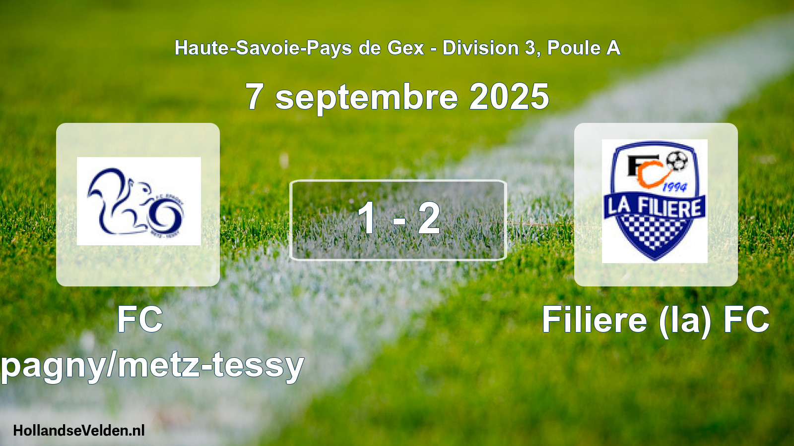 Gespeelde wedstrijd: FC Epagny/metz-tessy - Filiere (la) FC 1 - 2 (7 september 2025)