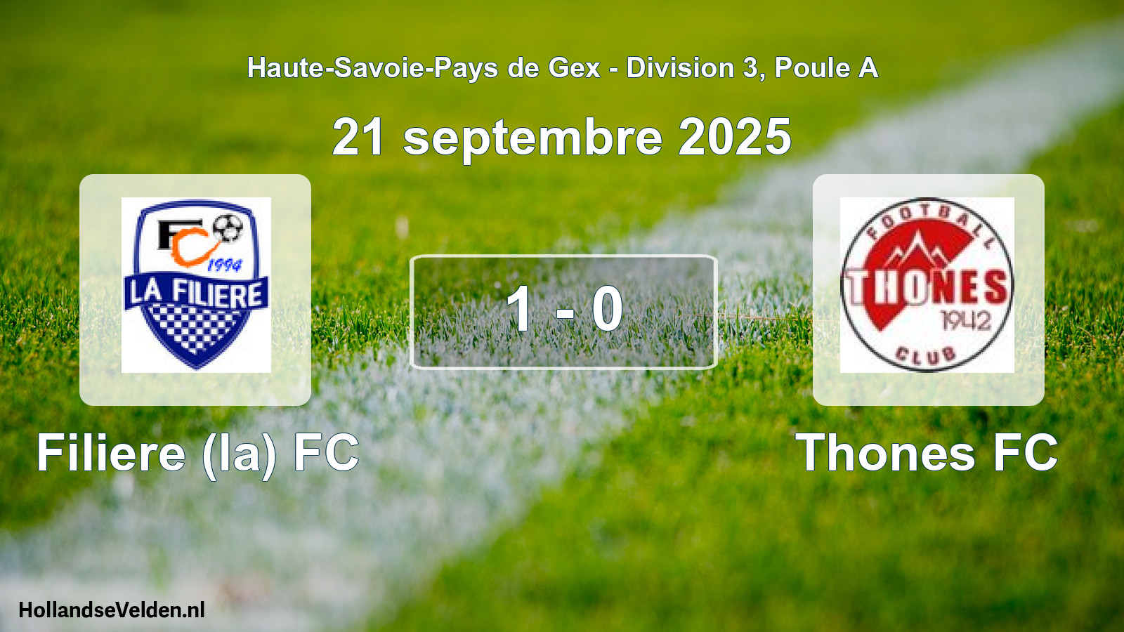 Gespeelde wedstrijd: Filiere (la) FC - Thones FC 1 - 0 (21 september 2025)
