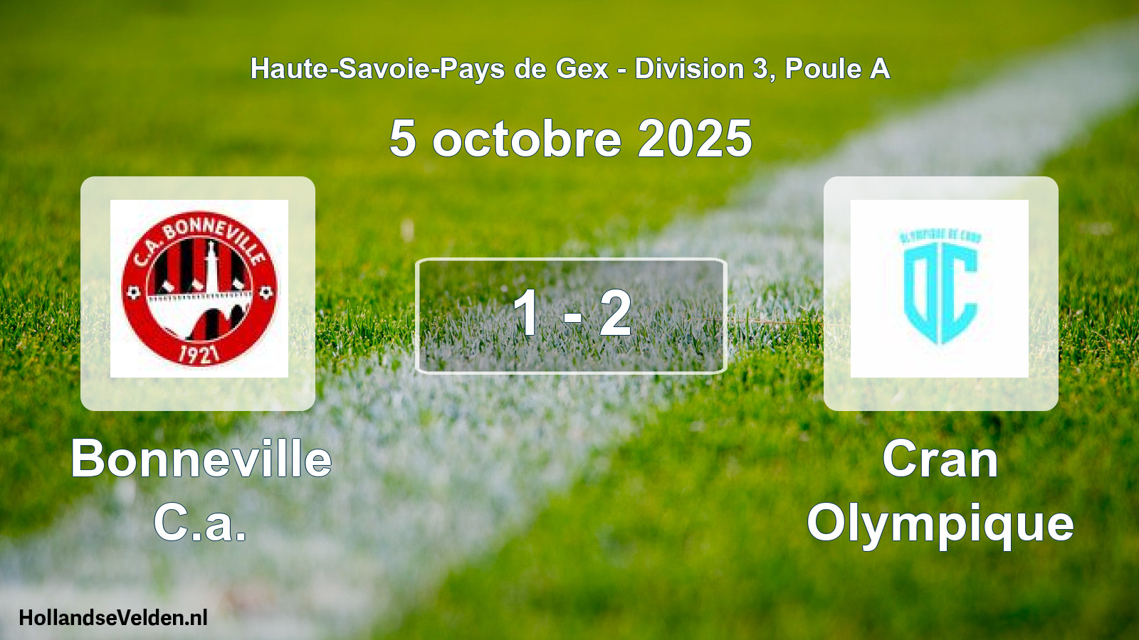 Gespeelde wedstrijd: Bonneville C.a. - Cran Olympique 1 - 2 (5 oktober 2025)