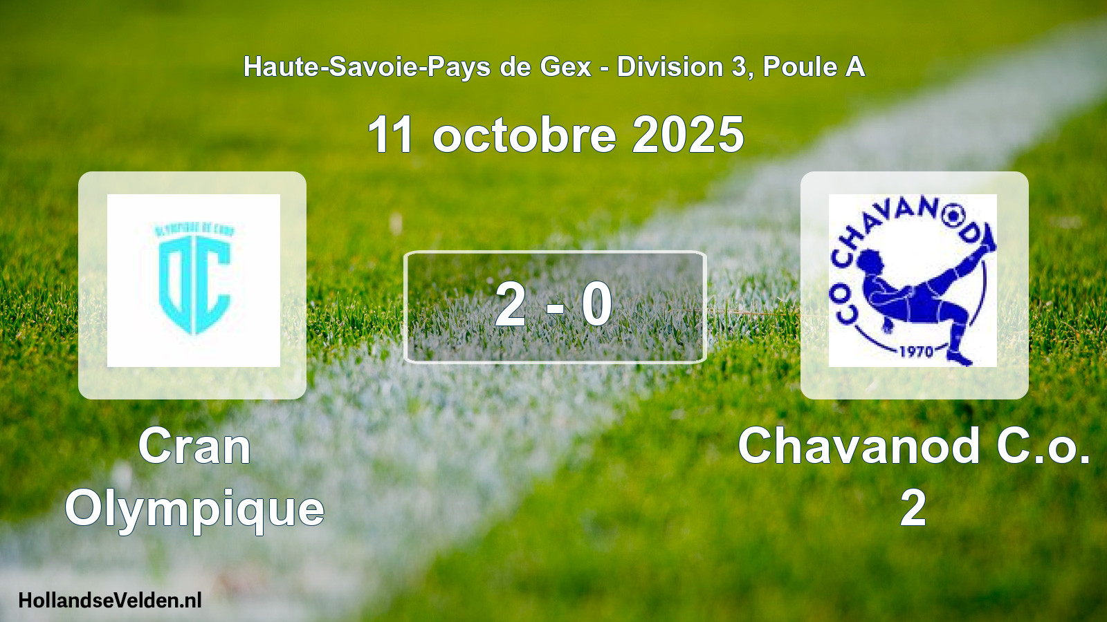 Gespeelde wedstrijd: Cran Olympique - Chavanod C.o. 2 2 - 0 (11 oktober 2025)