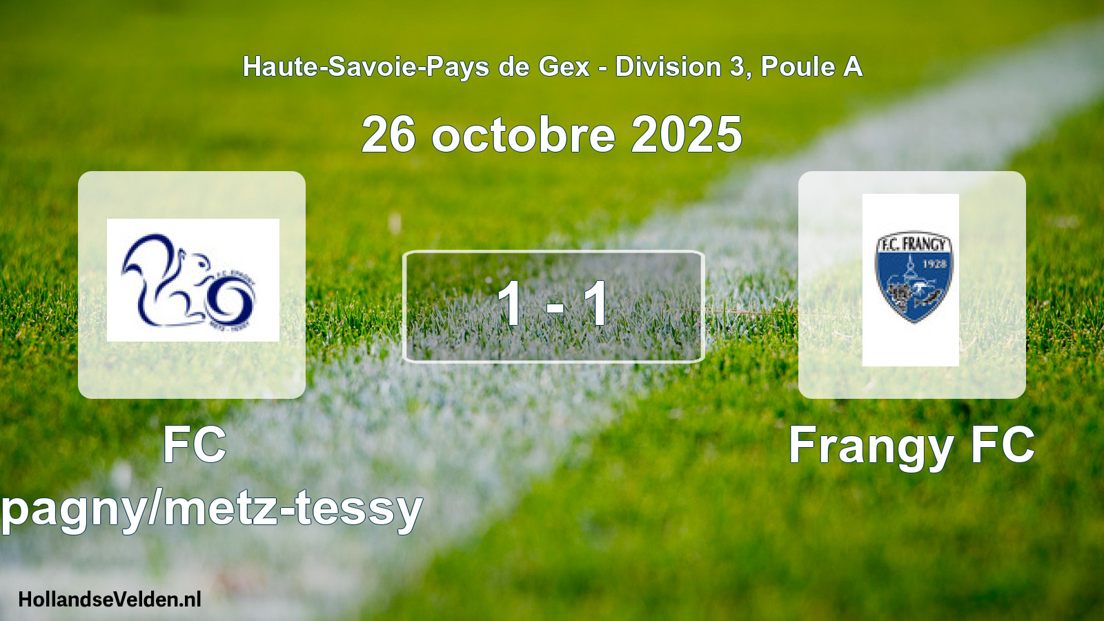 Gespeelde wedstrijd: FC Epagny/metz-tessy - Frangy FC 1 - 1 (26 oktober 2025)