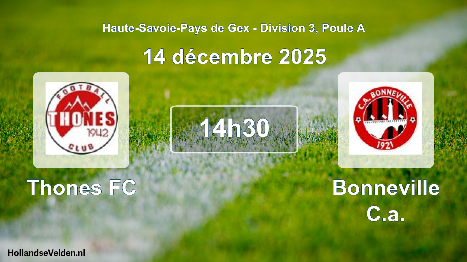 Match programmé: Thones FC - Bonneville C.a. (14 décembre 2025)
