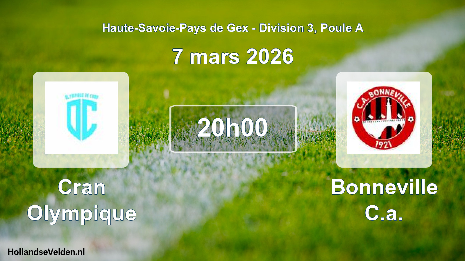 Geplande wedstrijd: Cran Olympique - Bonneville C.a. (7 maart 2026)