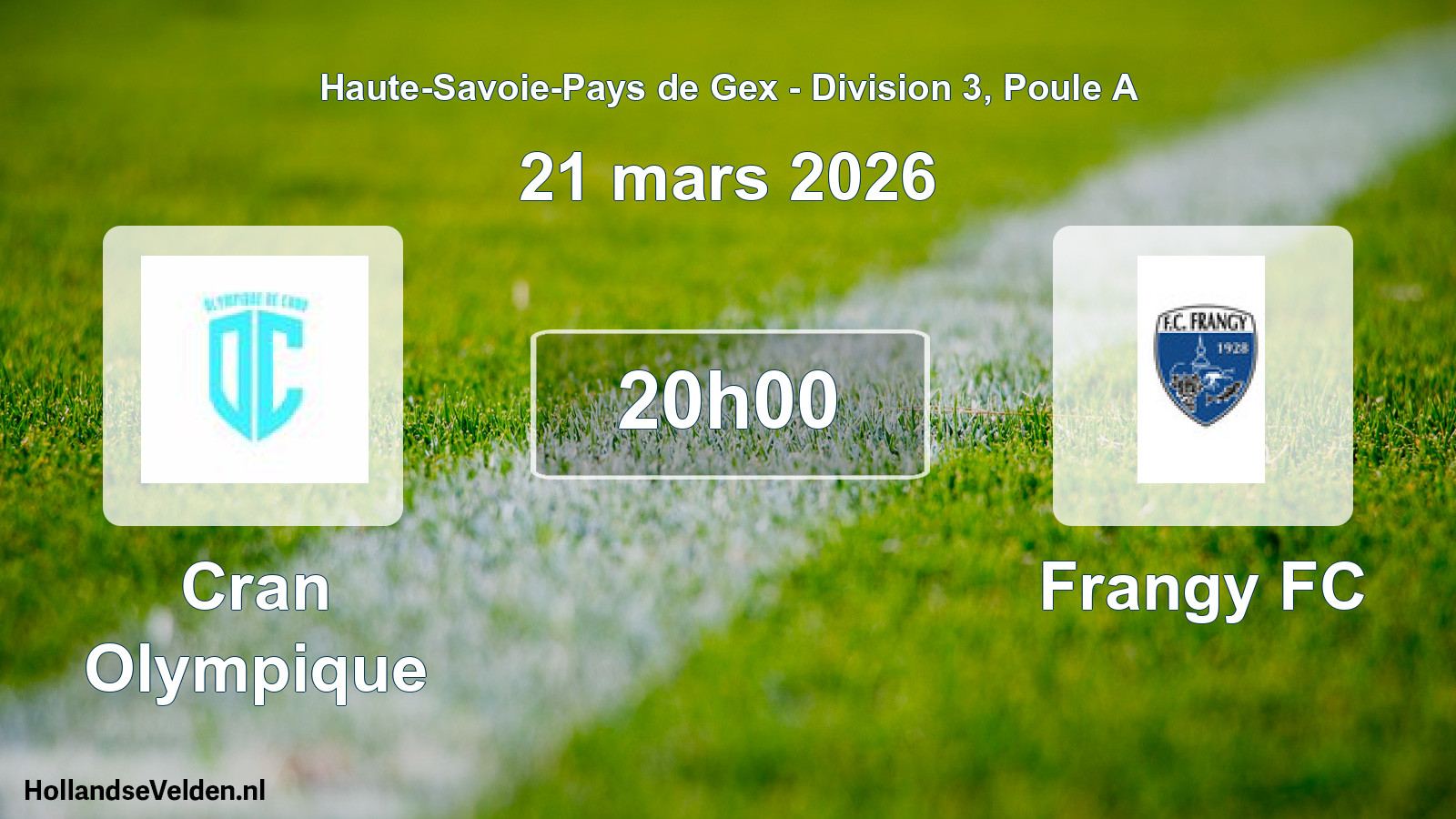 Geplande wedstrijd: Cran Olympique - Frangy FC (21 maart 2026)