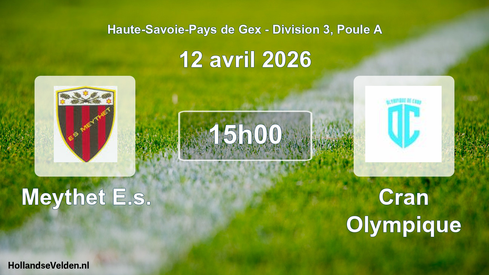 Geplande wedstrijd: Meythet E.s. - Cran Olympique (12 april 2026)