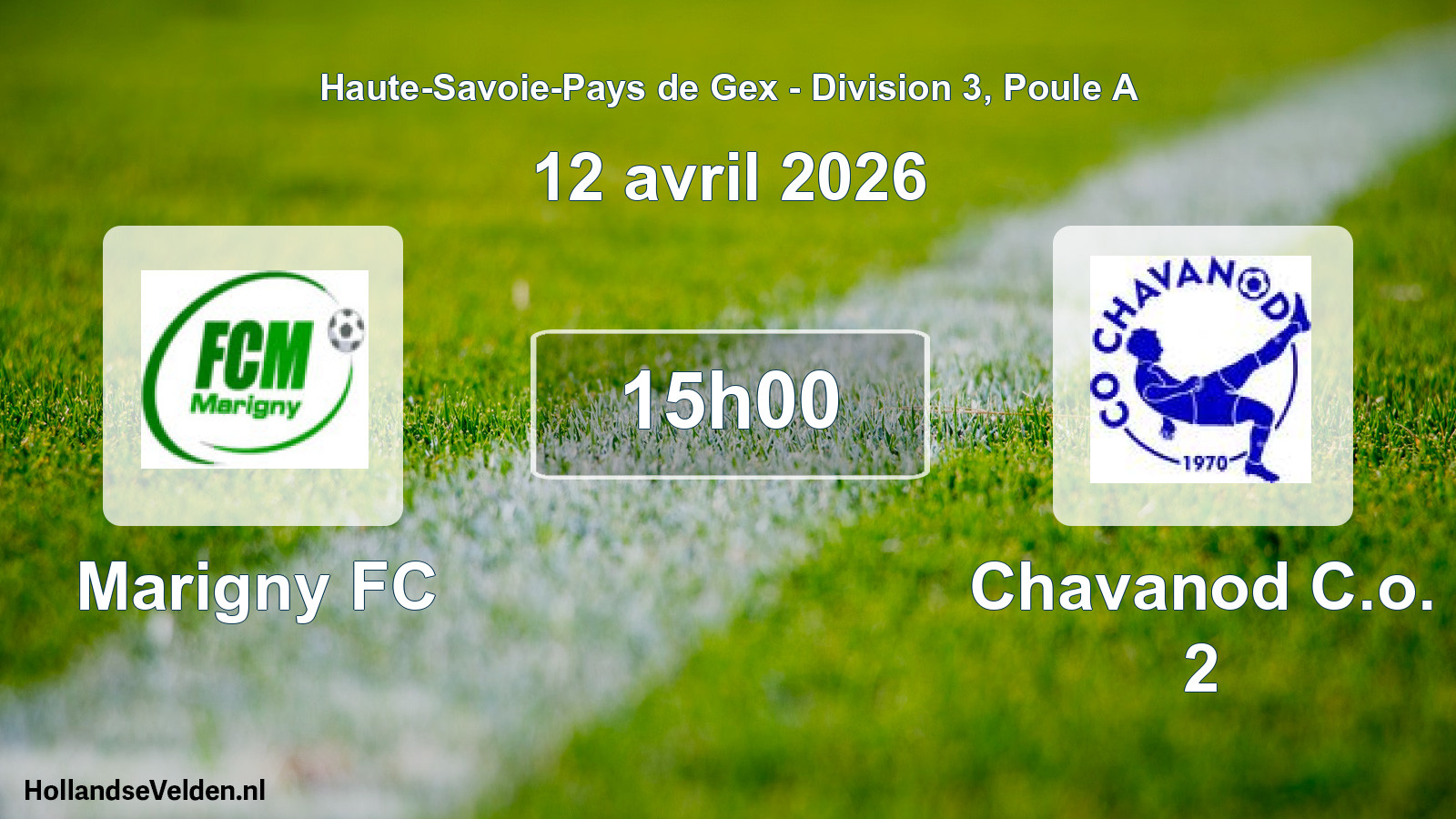 Geplande wedstrijd: Marigny FC - Chavanod C.o. 2 (12 april 2026)