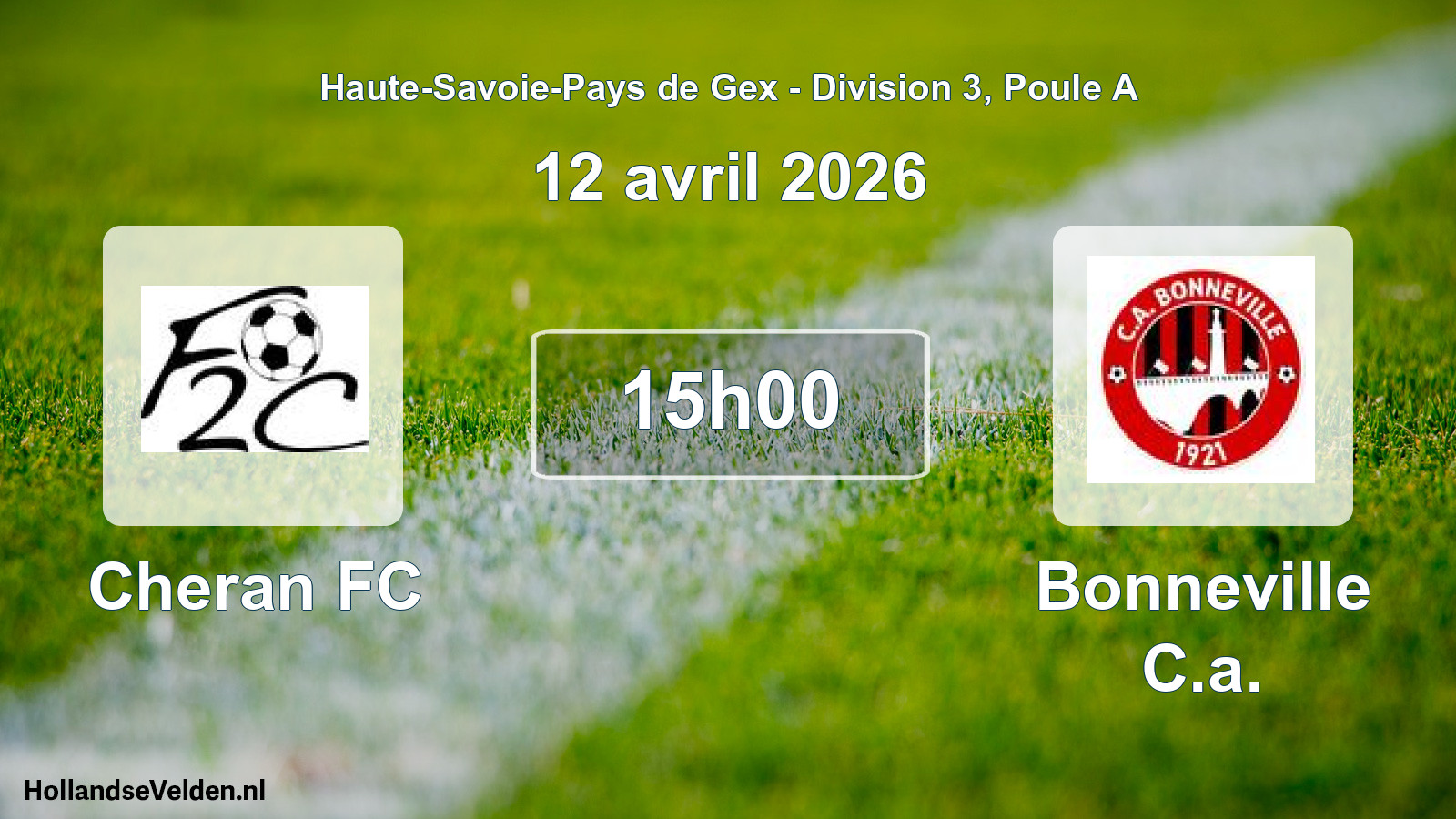 Match programmé: Cheran FC - Bonneville C.a. (12 avril 2026)