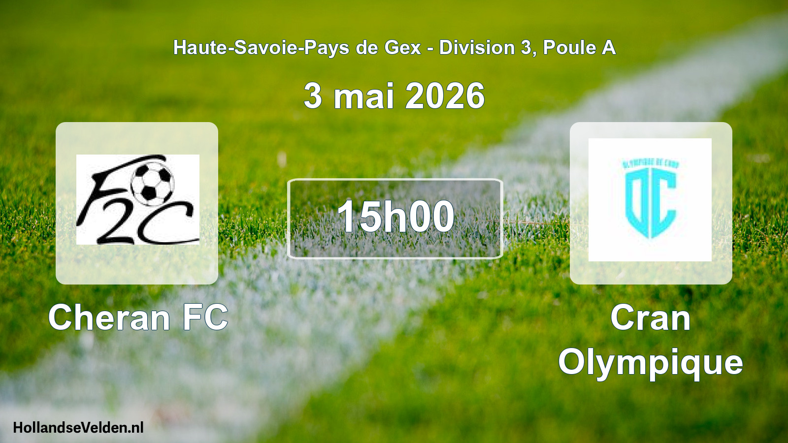 Match programmé: Cheran FC - Cran Olympique (3 mai 2026)
