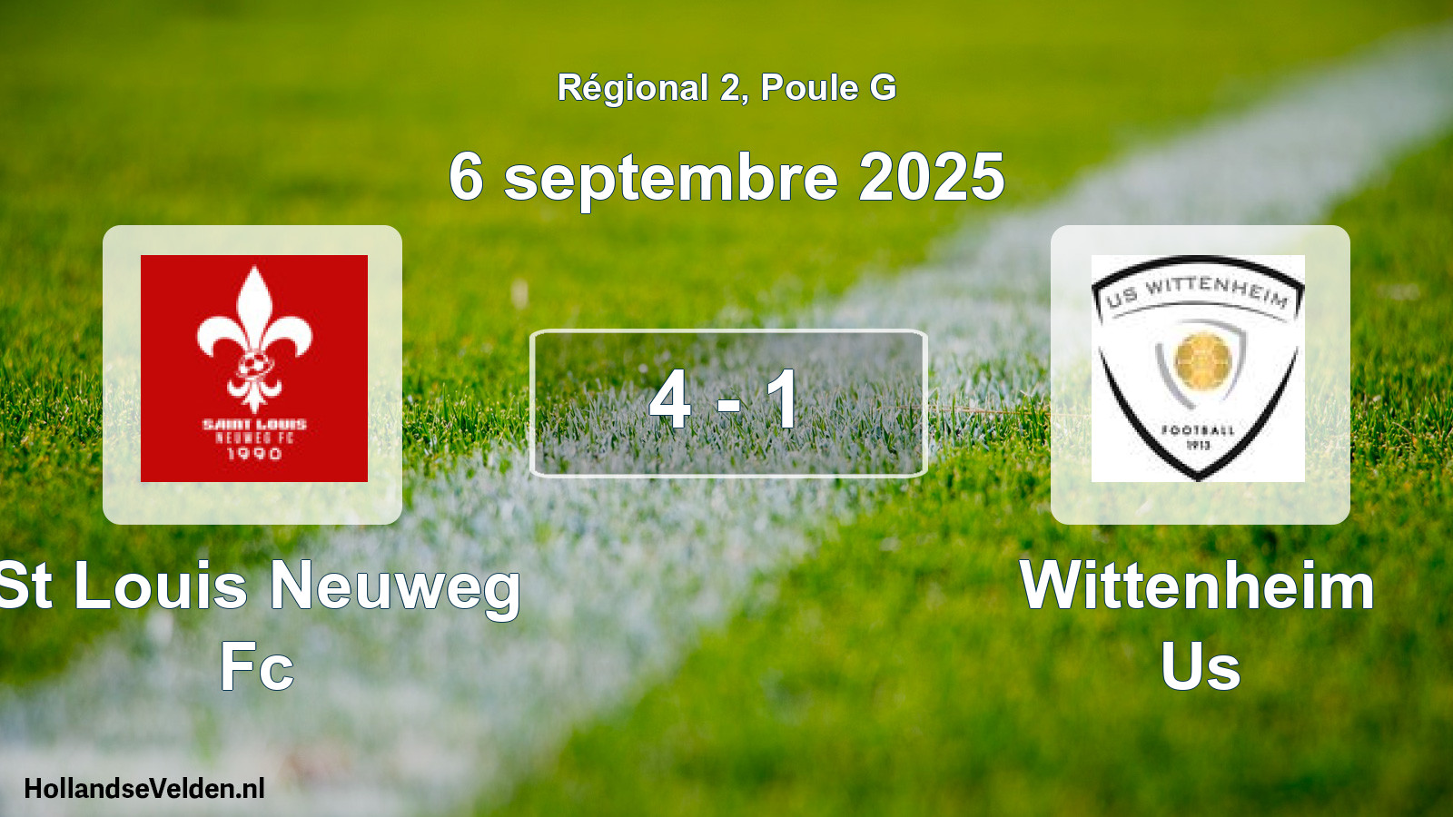 Total number of matches played: St Louis Neuweg Fc - Wittenheim Us 4 - 1 (6 September 2025)