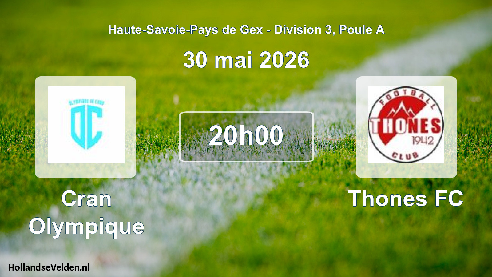 Geplande wedstrijd: Cran Olympique - Thones FC (30 mei 2026)