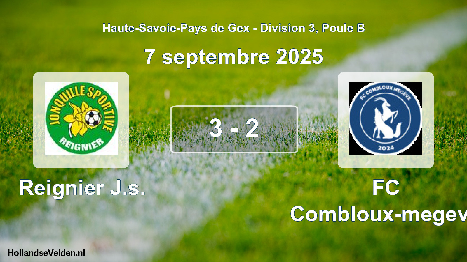 Gespeelde wedstrijd: Reignier J.s. - FC Combloux-megeve 3 - 2 (7 september 2025)