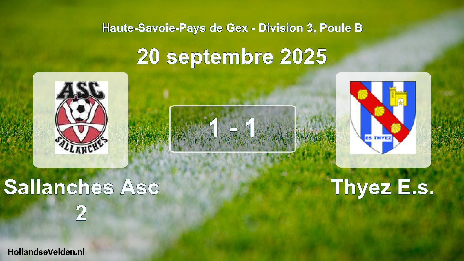 Gespeelde wedstrijd: Sallanches Asc 2 - Thyez E.s. 1 - 1 (20 september 2025)