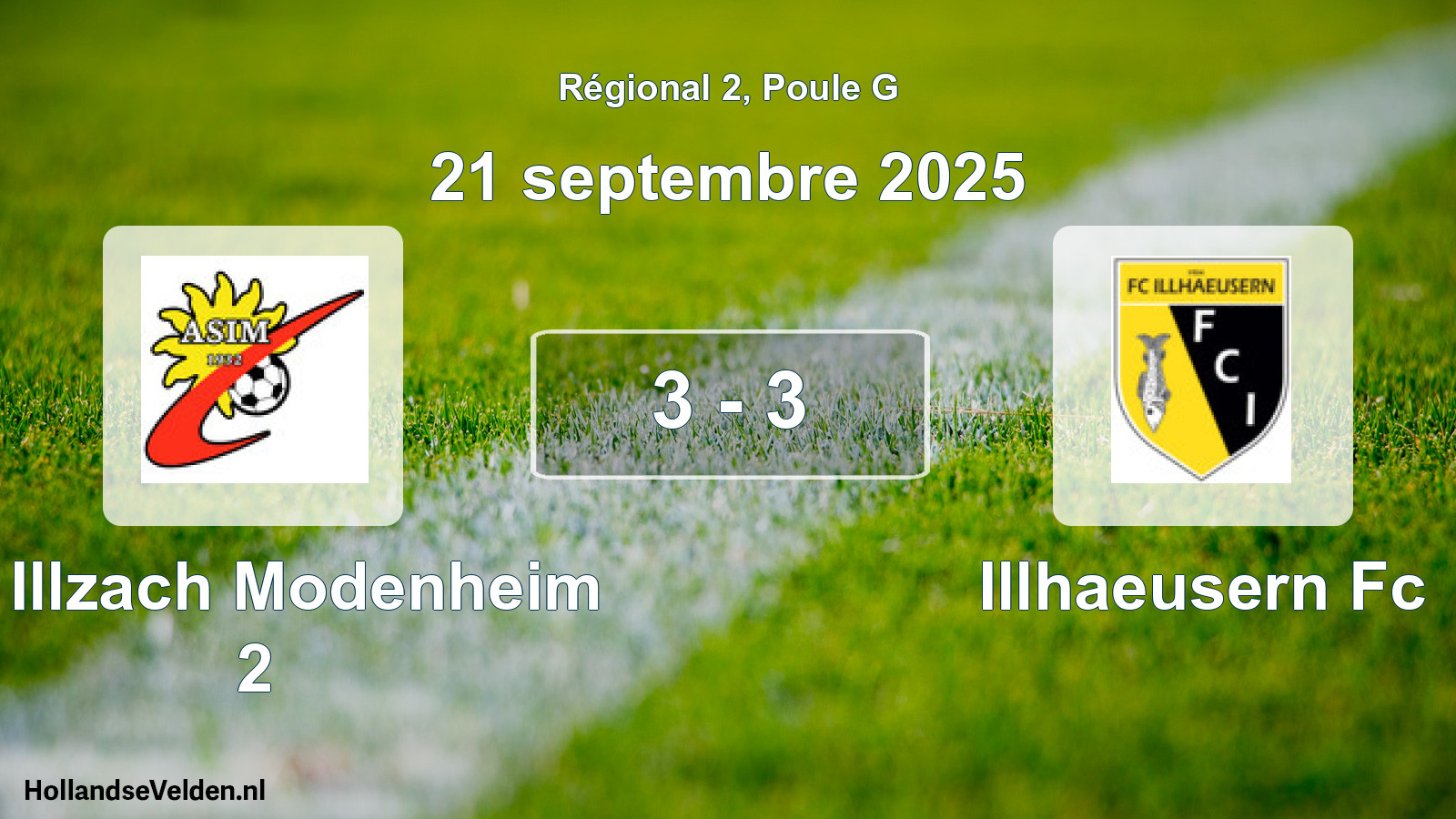 Gespeelde wedstrijd: As Illzach Modenheim 2 - Illhaeusern Fc 3 - 3 (21 septembre 2025)
