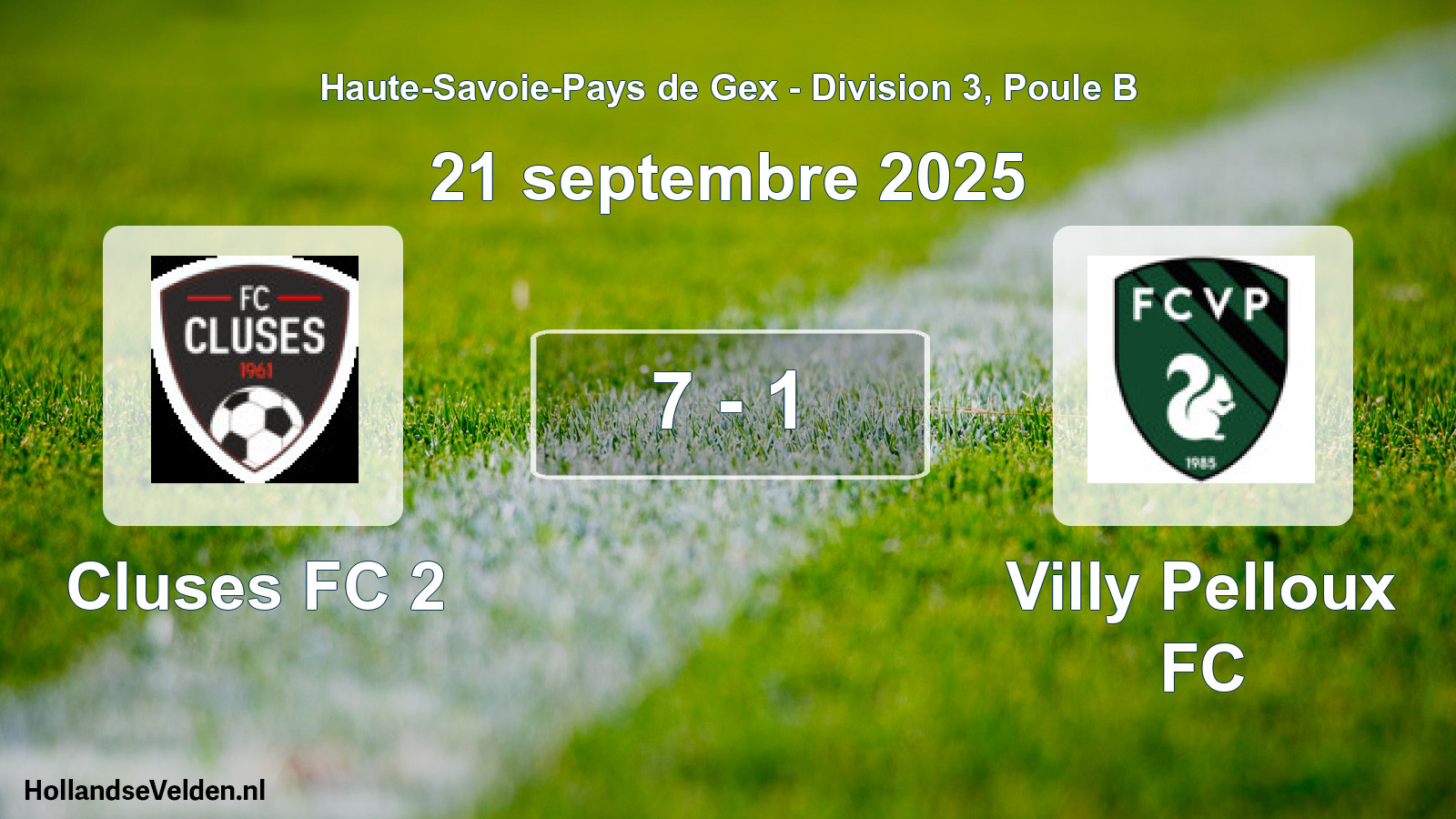 Gespeelde wedstrijd: Cluses FC 2 - Villy Pelloux FC 7 - 1 (21 september 2025)