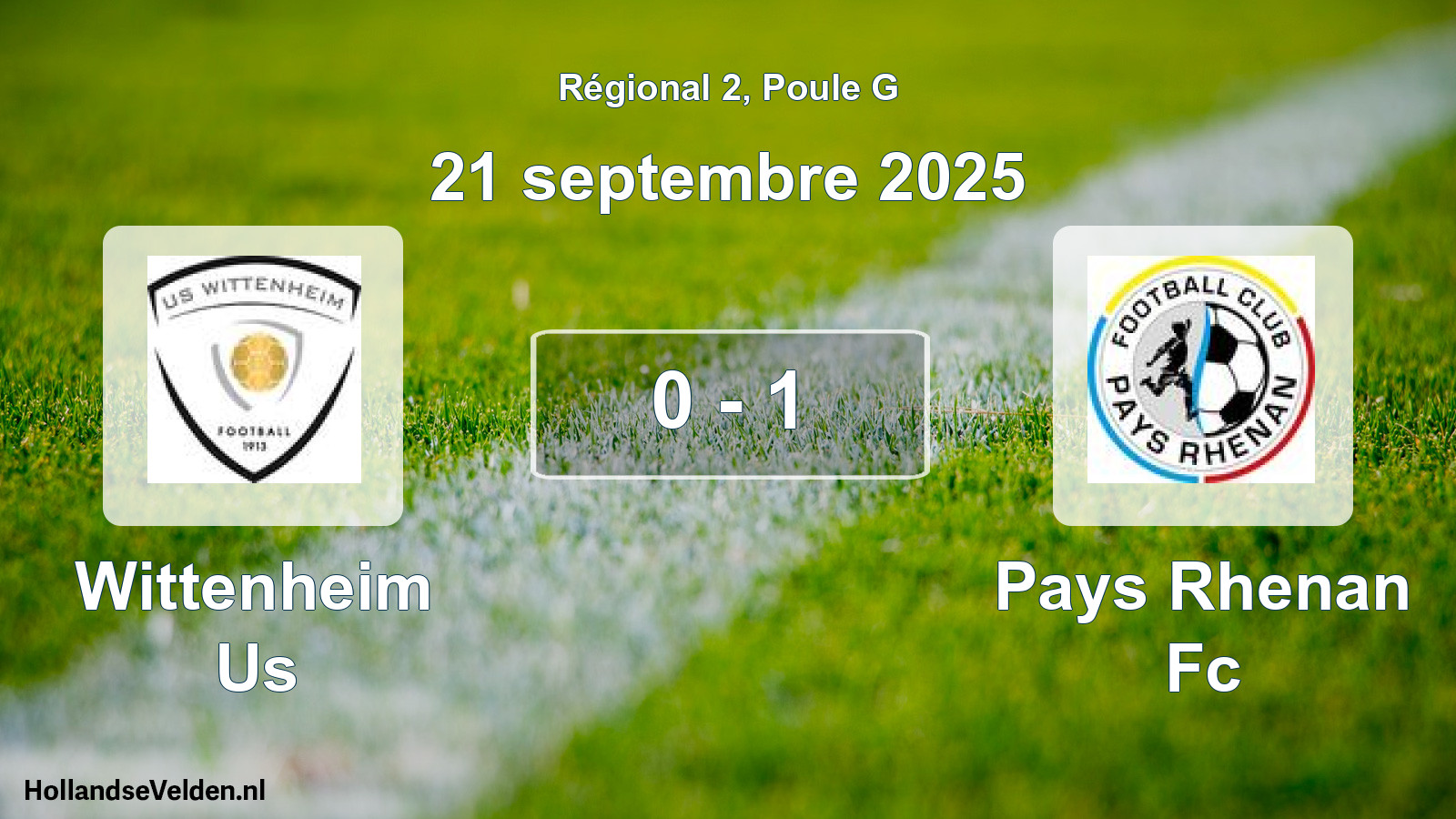 Gespeelde wedstrijd: Wittenheim Us - Pays Rhenan Fc 0 - 1 (21 septembre 2025)