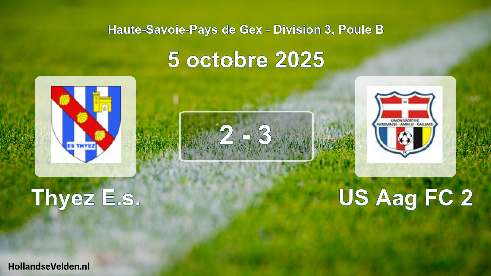 Gespeelde wedstrijd: Thyez E.s. - US Aag FC 2 2 - 3 (5 oktober 2025)
