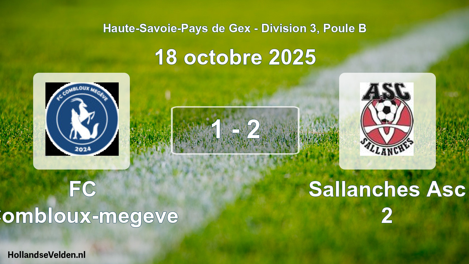 Gespeelde wedstrijd: FC Combloux-megeve - Sallanches Asc 2 1 - 2 (18 oktober 2025)