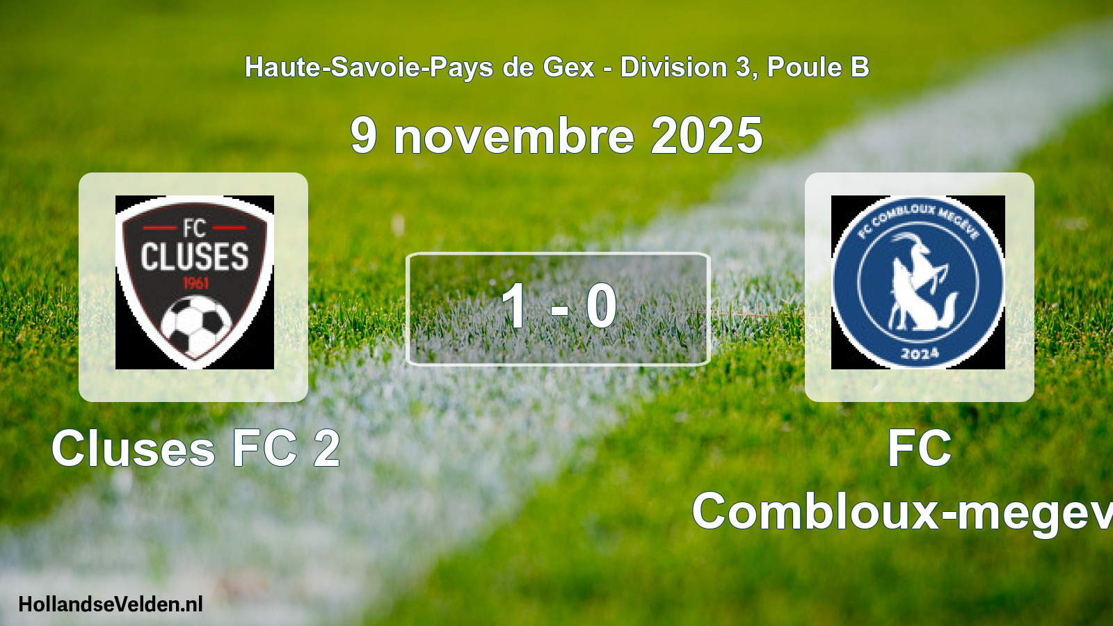 Gespeelde wedstrijd: Cluses FC 2 - FC Combloux-megeve 1 - 0 (9 november 2025)