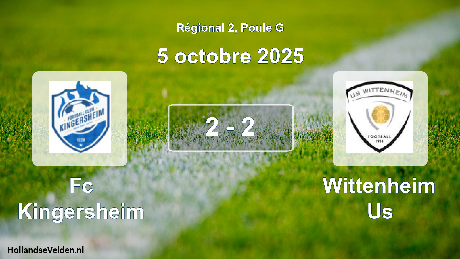 Total number of matches played: Fc Kingersheim - Wittenheim Us 2 - 2 (5 October 2025)