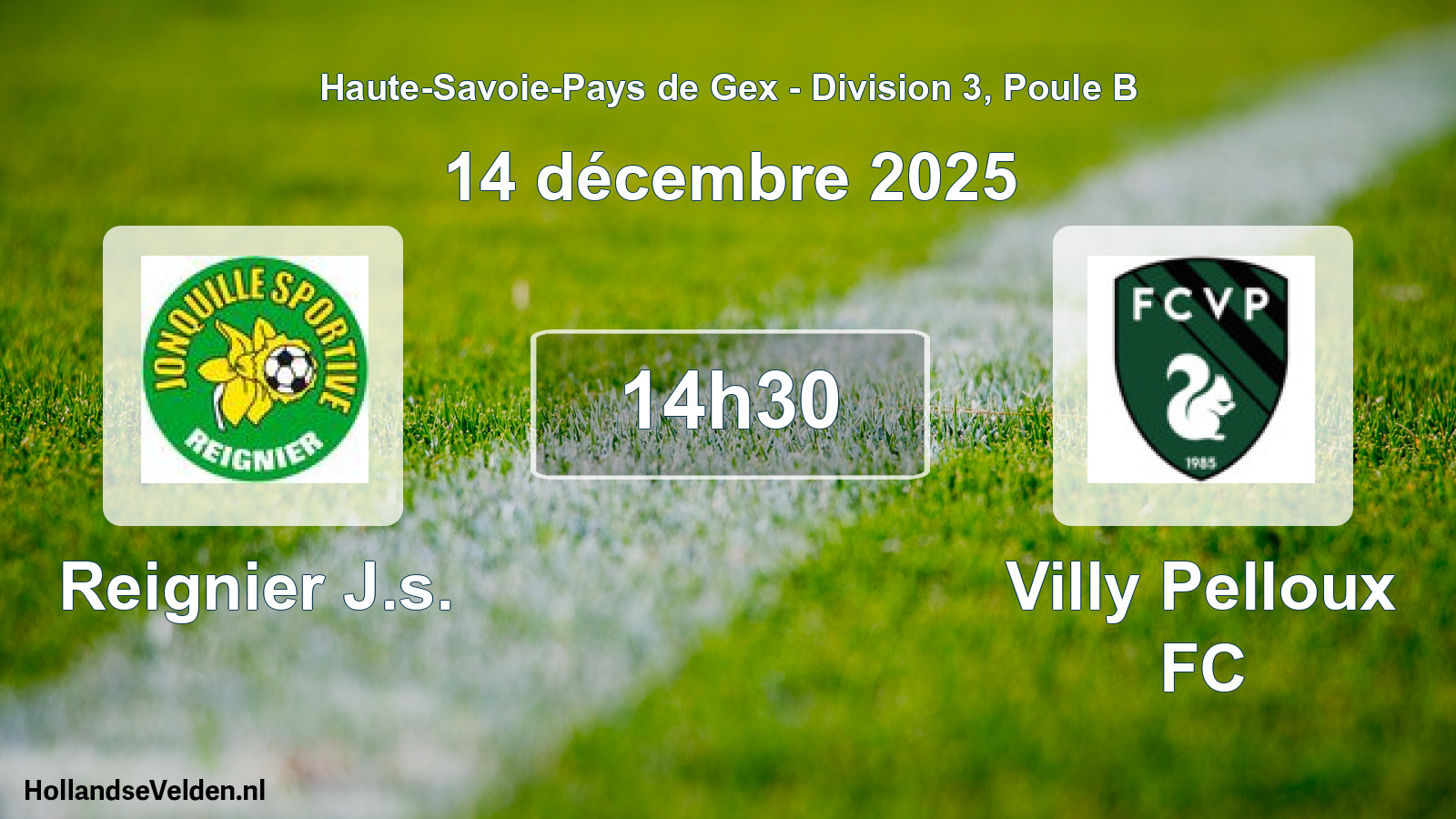 Geplande wedstrijd: Reignier J.s. - Villy Pelloux FC (14 december 2025)
