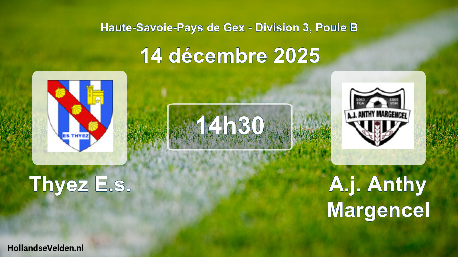 Match programmé: Thyez E.s. - A.j. Anthy Margencel (14 décembre 2025)