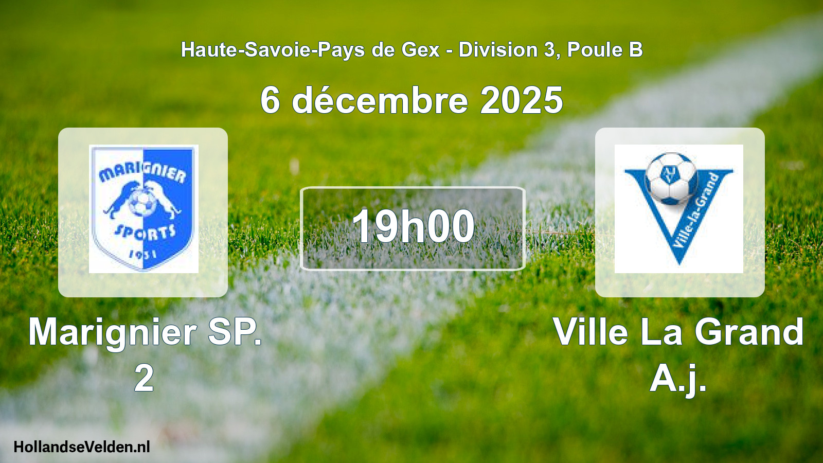 Match programmé: Marignier SP. 2 - Ville La Grand A.j. (6 décembre 2025)