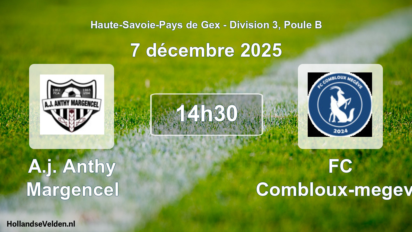 Geplande wedstrijd: A.j. Anthy Margencel - FC Combloux-megeve (7 december 2025)