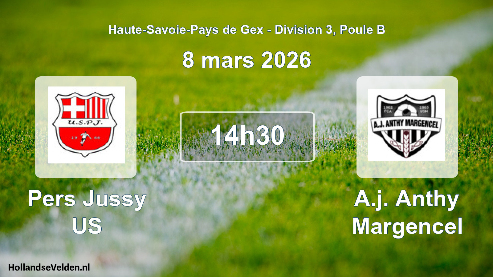 Geplande wedstrijd: Pers Jussy US - A.j. Anthy Margencel (8 maart 2026)